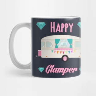 Happy Glamper - Pink Glam Camper Trailer RV Camping Mug